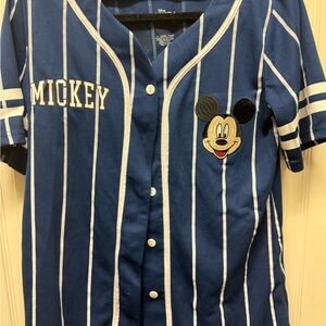 Disney Mickey Blue Stripe Baseball Jersey